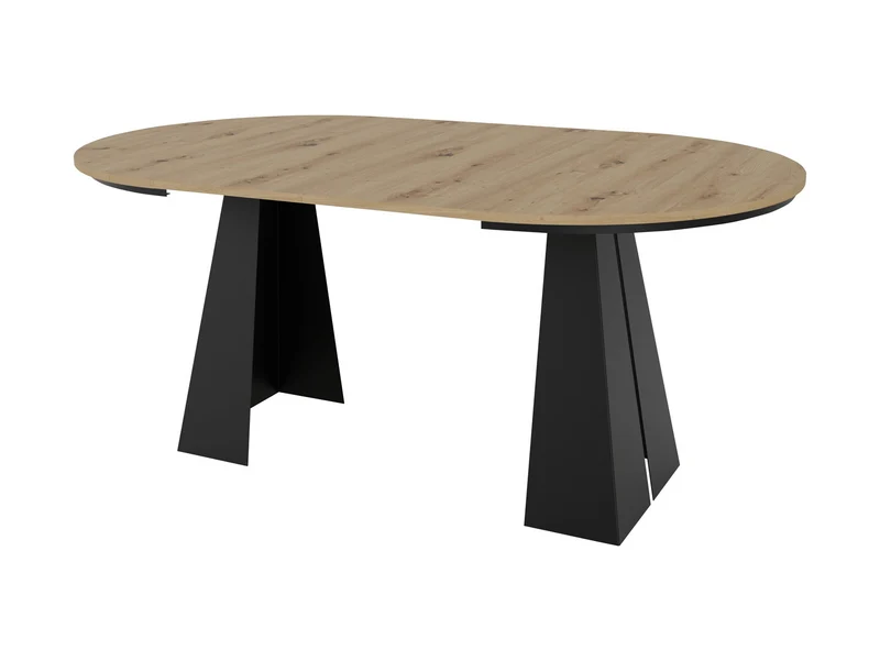 Lorian — Extendable Round Dining Table | Artisan Oak & Black