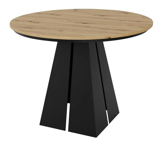 Lorian — Extendable Round Dining Table | Artisan Oak & Black