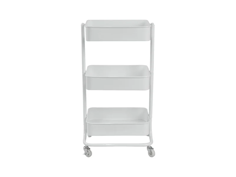 Mike — 3-Tier Mobile Storage Trolley | White