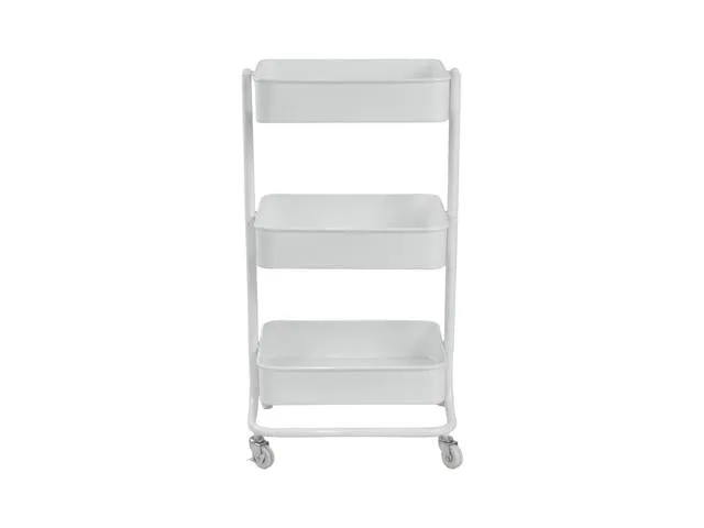 Mike — 3-Tier Mobile Storage Trolley | White