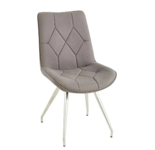 Henry Upholstered Chair | Grey | Geometric Stitching & Metal Legs | 51x66x89cm