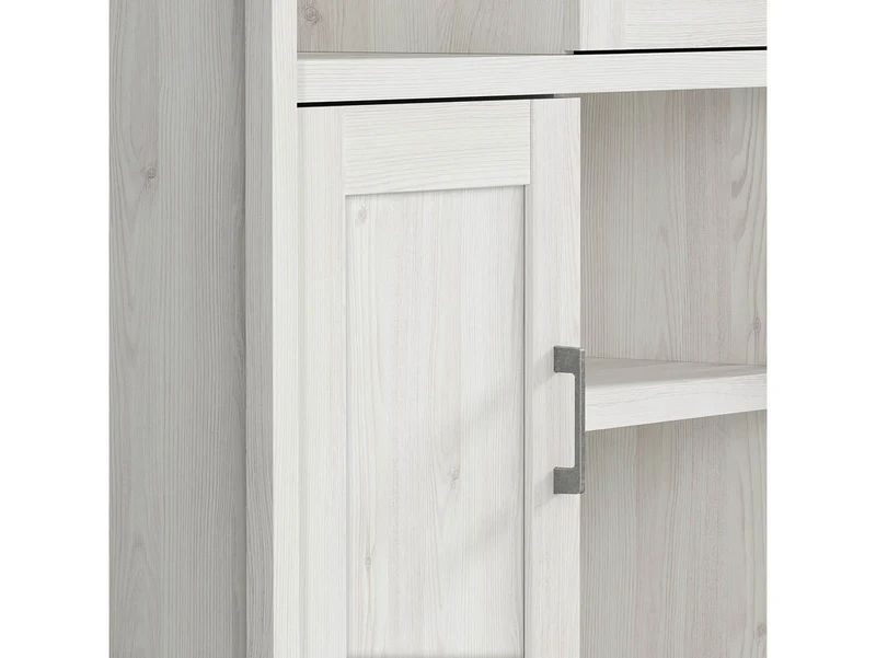 Luca Juzi Bookcase with 2 Doors & Open Shelves | Light Sibiu Larch & Dark Sonoma Oak | 106x135cm