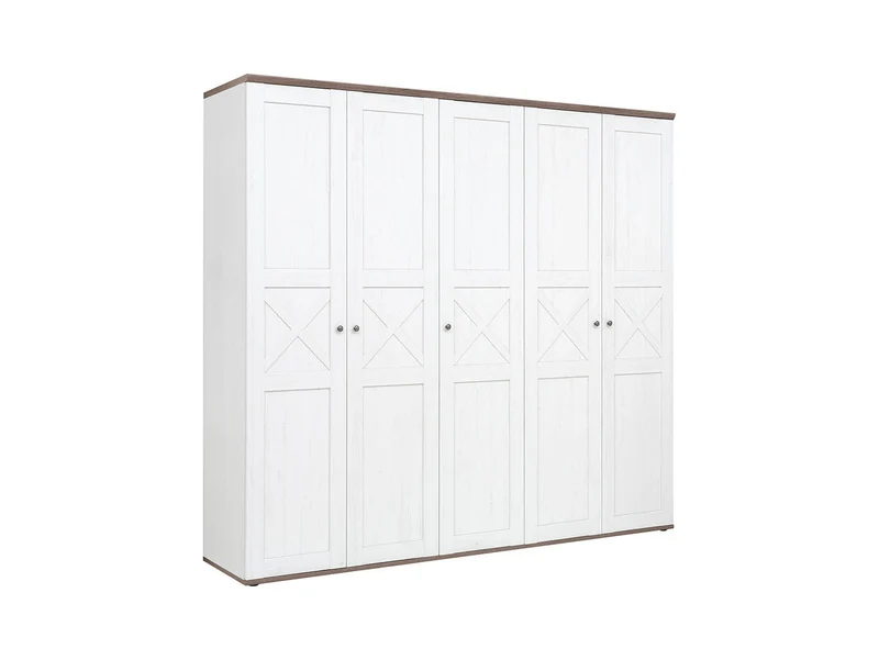 Stockholm 5-Door Wardrobe | Andersen Pine White & Dark Sonoma Oak | 243x226cm | Scandi Style