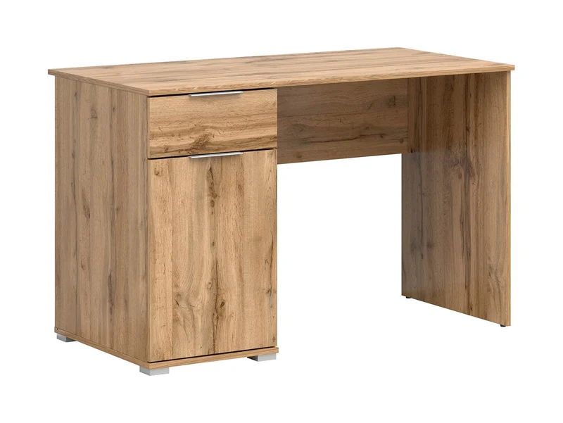 Zele Desk with Cabinet & Drawer | Wotan Oak | 120x60x76cm | Laminate Top