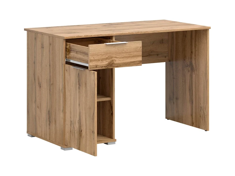 Zele Desk with Cabinet & Drawer | Wotan Oak | 120x60x76cm | Laminate Top