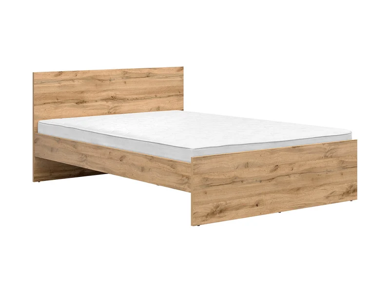 Zele Double Bed Frame | Wotan Oak | 140x200cm | Headboard | Frame Only