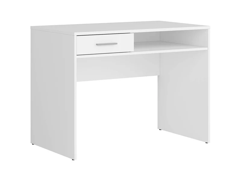 Nepo Plus Desk with Drawer & Open Shelf | White | 100x59x76cm | Scratch-Resistant Top