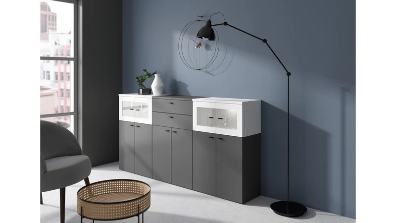 System 64 Chest of Drawers 2 Drawers – Graphite, Compact 64 cm, Modular Collection