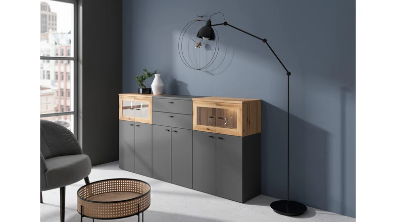System 64 Chest of Drawers 2 Drawers – Graphite, Compact 64 cm, Modular Collection
