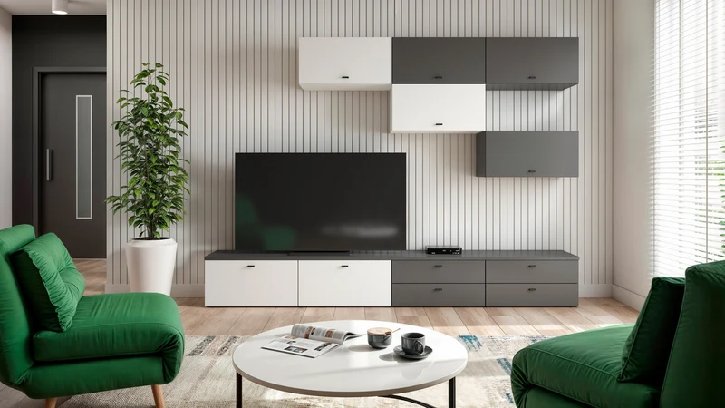 System 64 Chest of Drawers 2 Drawers – Graphite, Compact 64 cm, Modular Collection