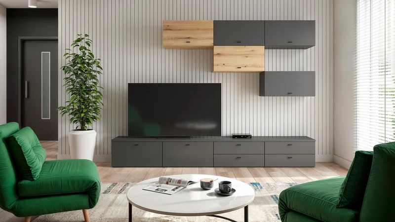 System 64 Chest of Drawers 2 Drawers – Graphite, Compact 64 cm, Modular Collection