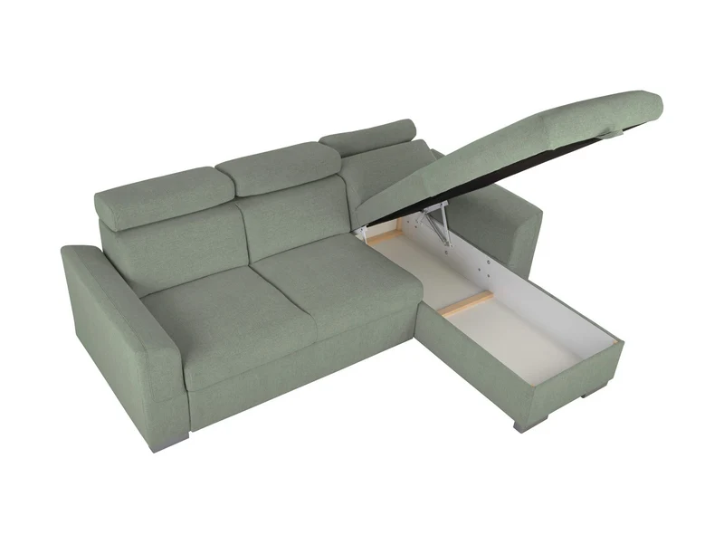 Evia Corner Sofa Bed with Storage – Reversible Left/Right | Adjustable Headrests | Delfin Mechanism | 243×186 cm