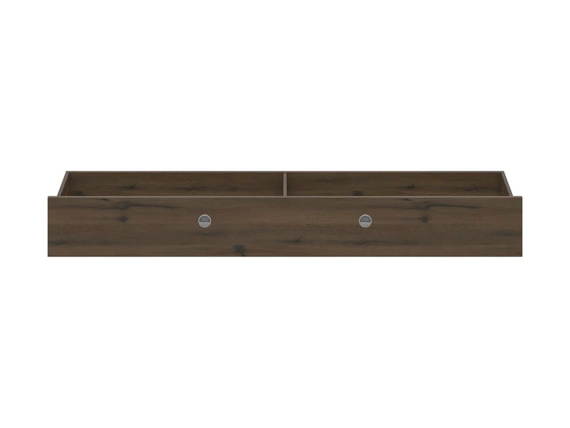 Nepo Plus Under-Bed Storage Drawer – Noble Oak | 2 Sections | Wheels & Handles | Fits 90 & 120 cm Beds | 199 cm Long