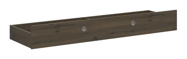 Nepo Plus Under-Bed Storage Drawer – Noble Oak | 2 Sections | Wheels & Handles | Fits 90 & 120 cm Beds | 199 cm Long