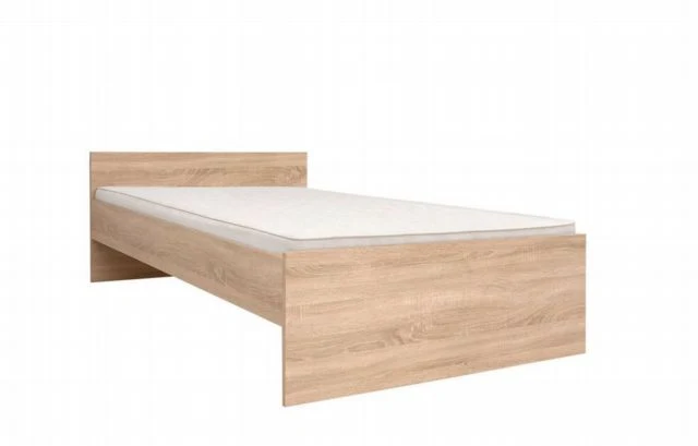 Nepo Plus Bed 120×200 cm – Sonoma Oak | Kids & Youth Room | Scratch-Resistant | Optional Under-Bed Drawer | Mattress Not Included