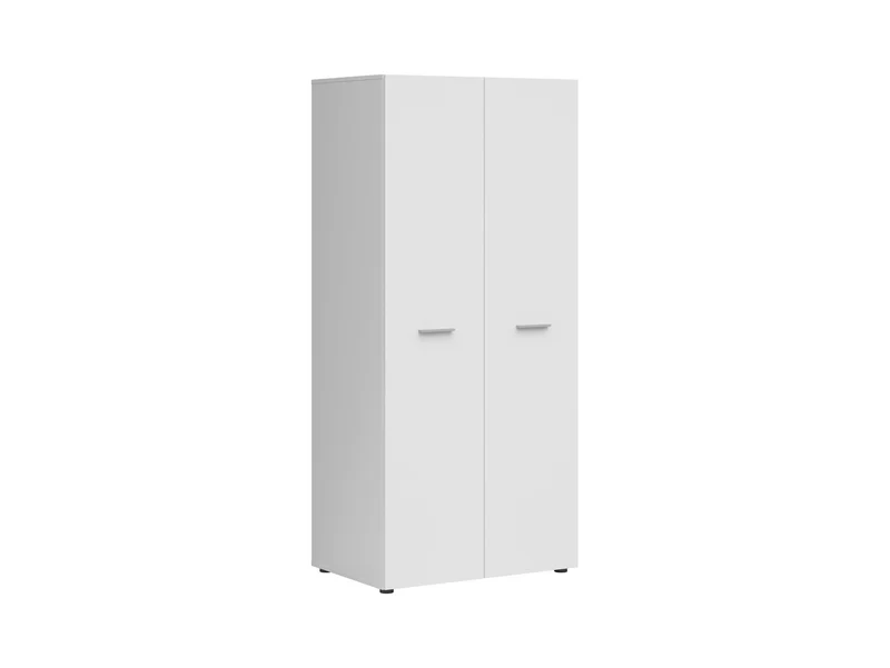 Neno 2-Door Wardrobe – White | Hanging Rail & Lower Shelf | 81×179×54 cm | Bedroom, Hallway & Kids Room