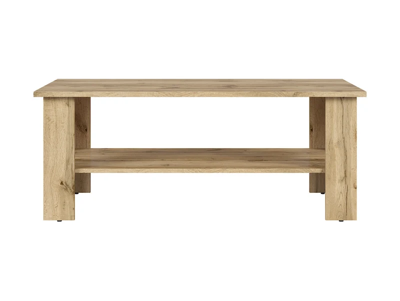 Acadia Coffee Table – Wotan Oak | L-Shape Legs & Lower Shelf | 115×56×45.5 cm | Living Room
