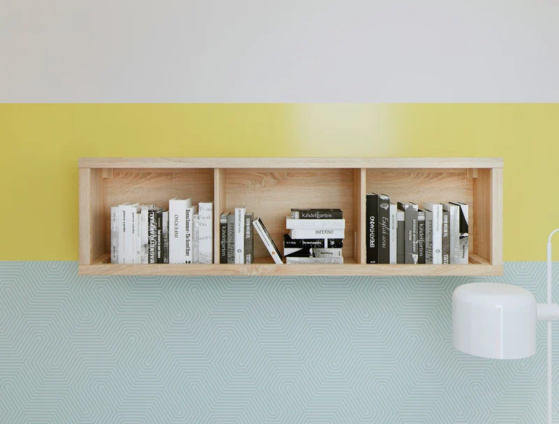 Kaspian Open Wall Cabinet | Sonoma Oak | No Doors | 143.5×40 cm | Max 10 kg