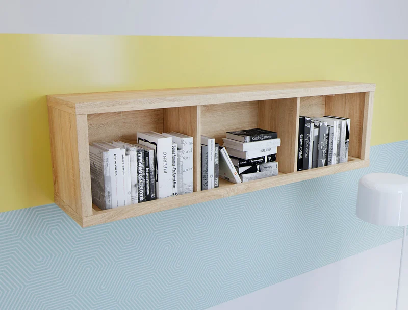 Kaspian Open Wall Cabinet | Sonoma Oak | No Doors | 143.5×40 cm | Max 10 kg
