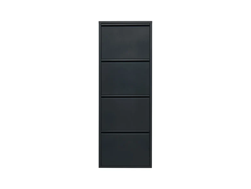 Fly 4K Metal Shoe Cabinet – 4 Compartments, Anthracite, Wall-Mount or Freestanding
