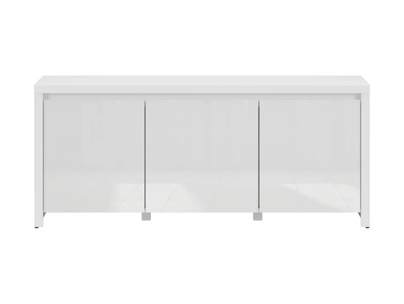 Larios TV Cabinet 3-Door – White / White Gloss | Handleless Living Room Unit