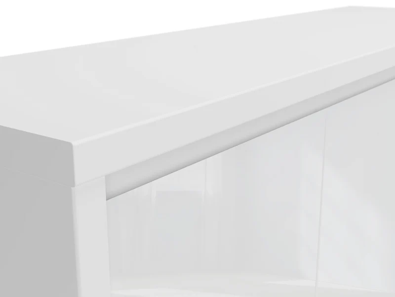 Larios TV Cabinet 3-Door – White / White Gloss | Handleless Living Room Unit