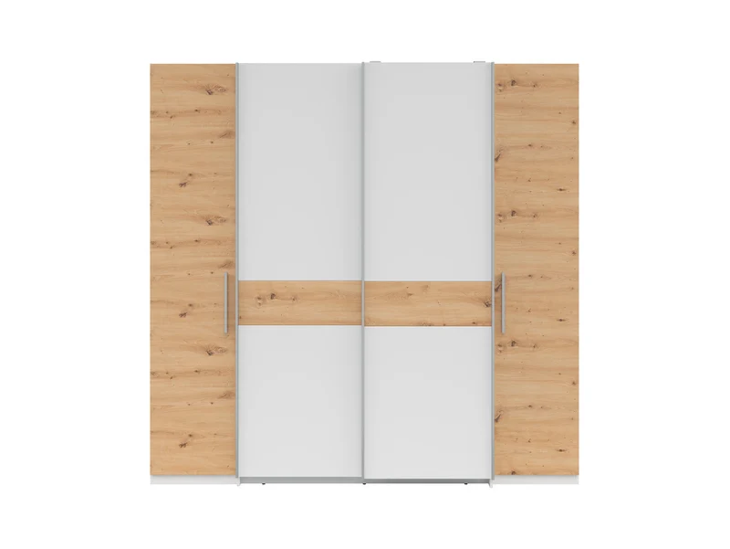 Fabio Wardrobe 215 cm – White / Artisan Oak | Sliding & Hinged Doors