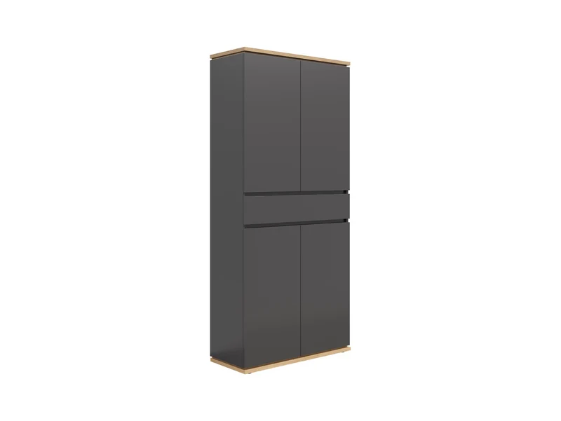 Yamael Hallway Cabinet 2-Door with Drawer – Graphite / Artisan Oak