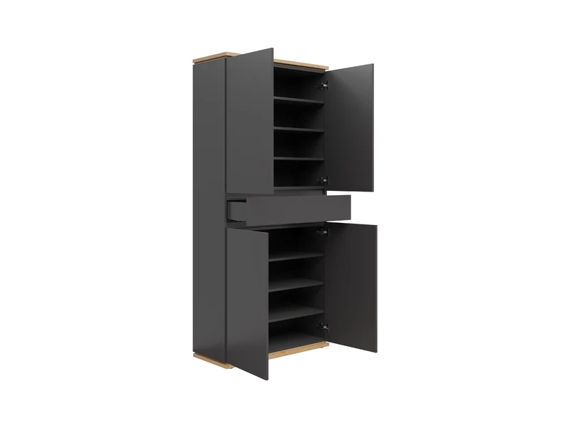 Yamael Hallway Cabinet 2-Door with Drawer – Graphite / Artisan Oak