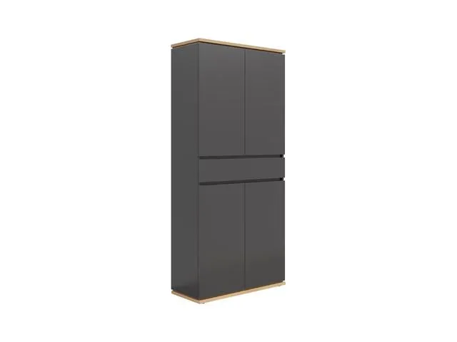 Yamael Hallway Cabinet 2-Door with Drawer – Graphite / Artisan Oak
