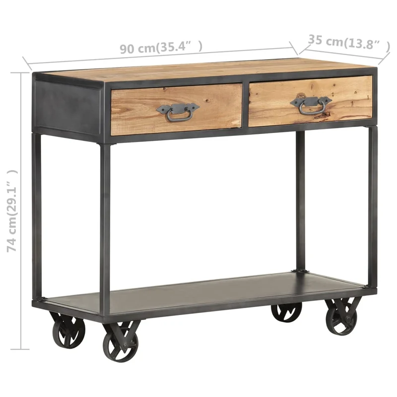 Konsolentisch 90x35x74 cm Altholz Massiv