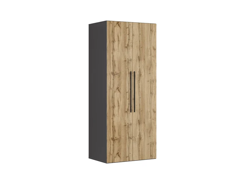 Flex 2-Door Wardrobe 100 cm – Graphite & Wotan Oak, 10-Year Warranty