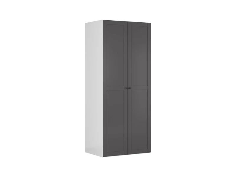 Flex 2-Door Wardrobe 100 cm – White & Graphite, 10-Year Warranty