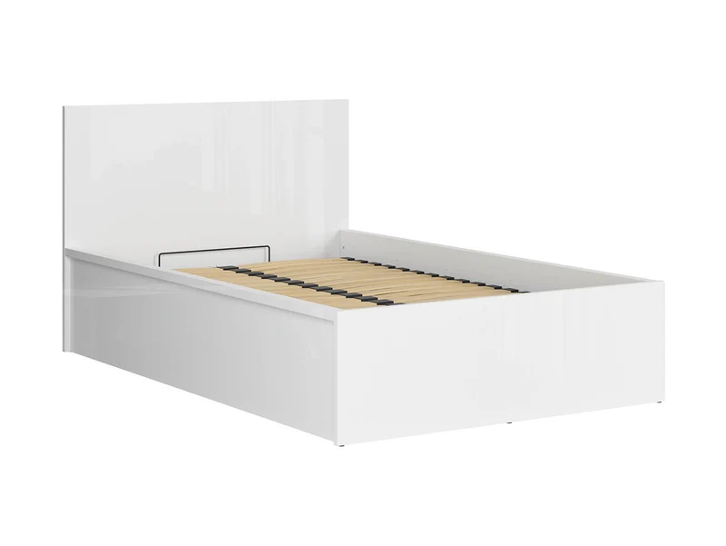Tetrix Single Bed 120×200 cm + Ceres AV Mattress Set – White Gloss