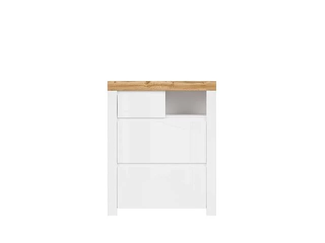 Holten Hallway Shoe Cabinet – White & Wotan Oak, 92.5 cm