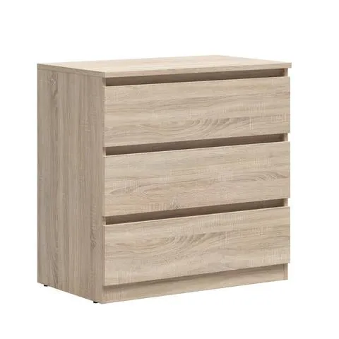 Tetrix — 3-Drawer Chest of Drawers | Sonoma Oak