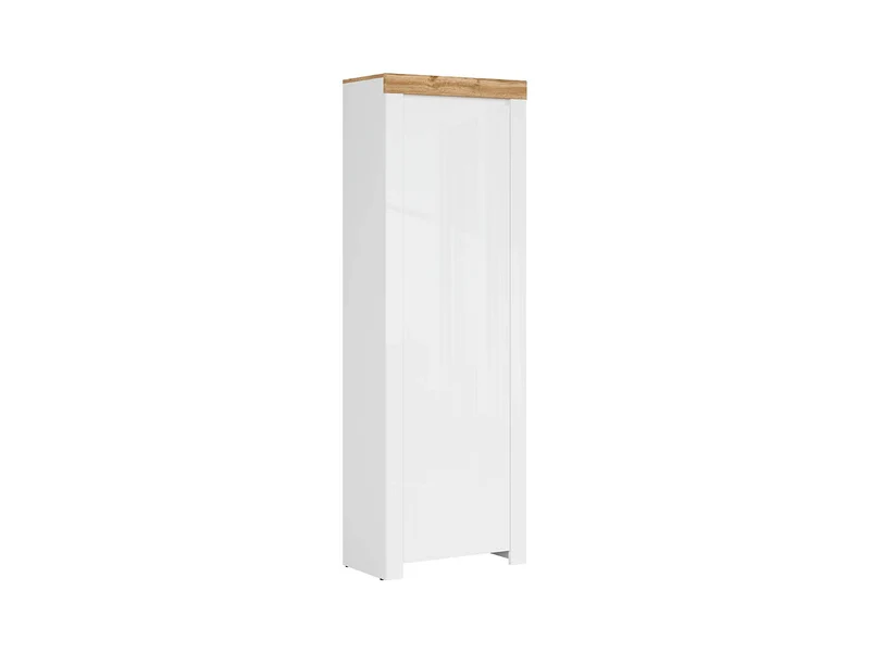 Holten — Tall Hallway Storage Cabinet with Door | White & Wotan Oak
