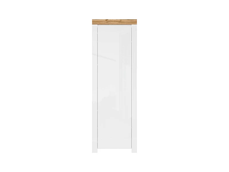 Holten — Tall Hallway Storage Cabinet with Door | White & Wotan Oak