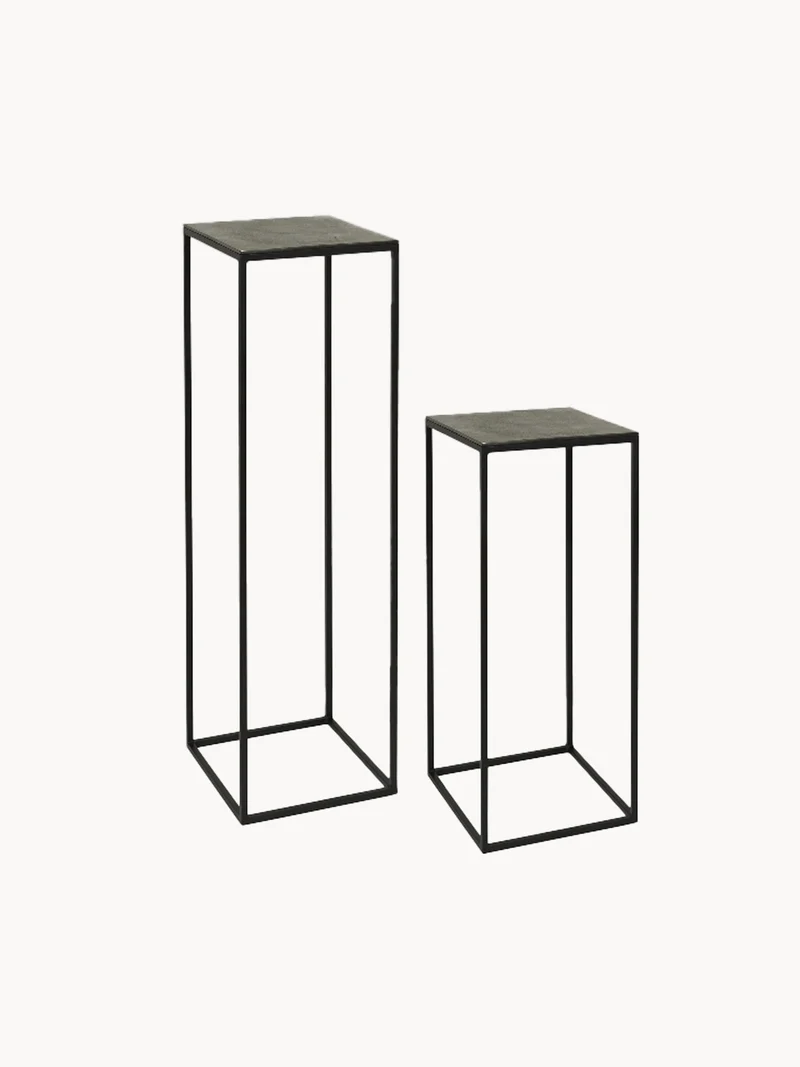Lambert Dado Säule – Sandguss Aluminium mit Graphit-Finish, 2 Höhen