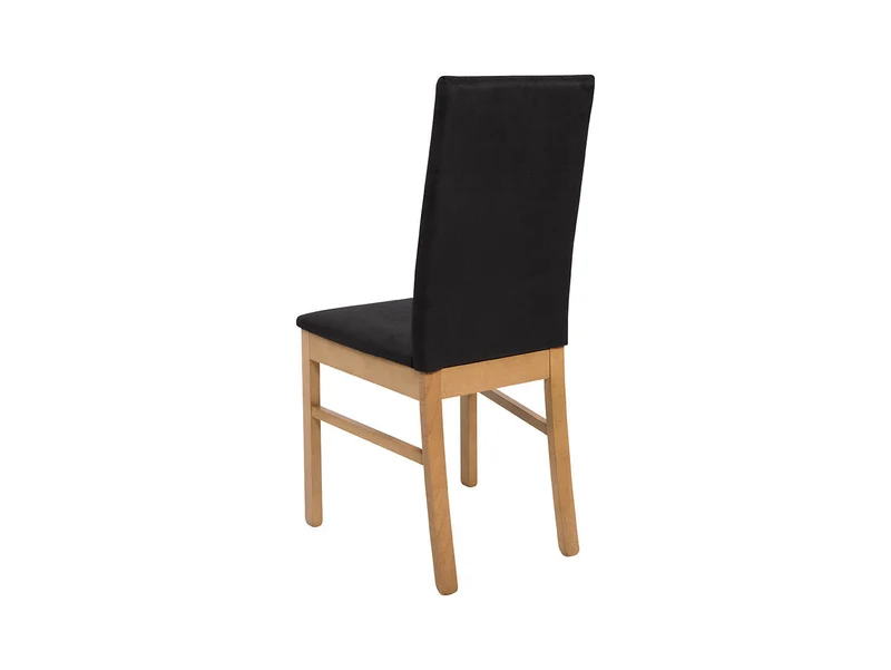 Ostia Upholstered Dining Chair | Black Beech Frame & Beige Fabric | Horizontal Stitching | 46x98cm