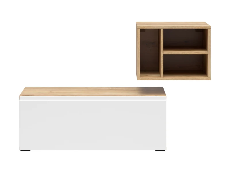 Leno Cabinet Set 90+45cm | Wall-Mounted or Freestanding | Mauvella Oak & White Super Matt | 135cm