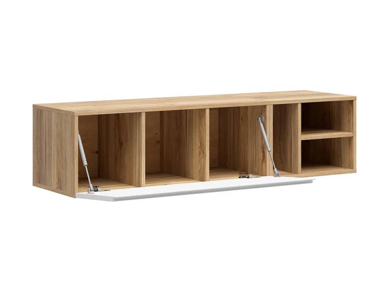 Leno Cabinet Set 90+45cm | Wall-Mounted or Freestanding | Mauvella Oak & White Super Matt | 135cm