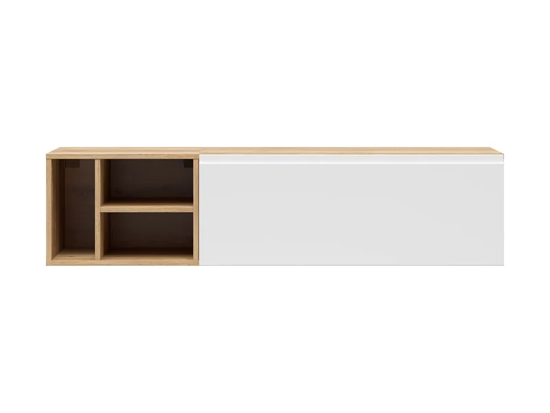 Leno Cabinet Set 90+45cm | Wall-Mounted or Freestanding | Mauvella Oak & White Super Matt | 135cm