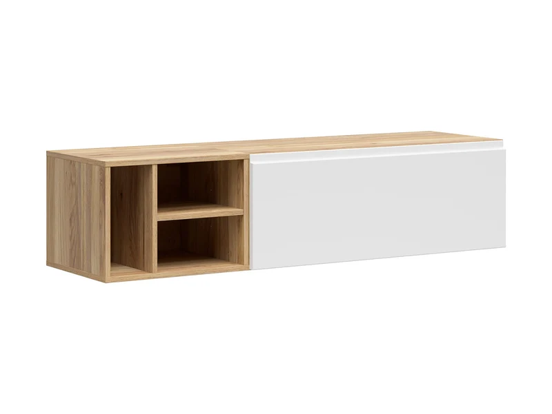 Leno Cabinet Set 90+45cm | Wall-Mounted or Freestanding | Mauvella Oak & White Super Matt | 135cm