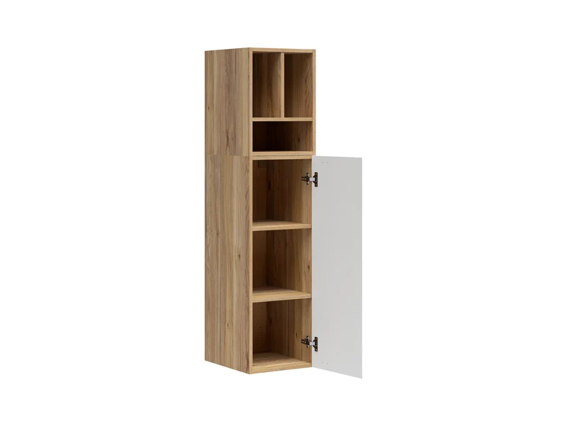 Leno Cabinet Set 90+45cm | Wall-Mounted or Freestanding | Mauvella Oak & White Super Matt | 135cm