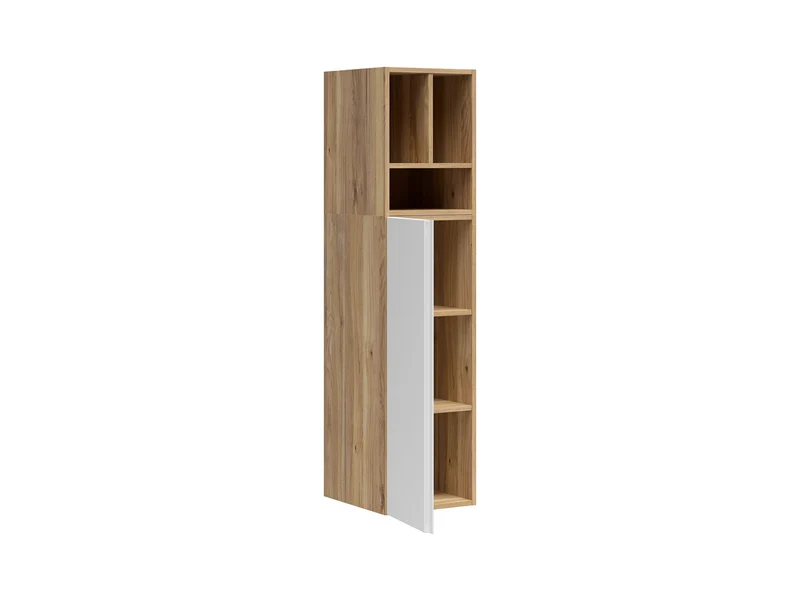 Leno Cabinet Set 90+45cm | Wall-Mounted or Freestanding | Mauvella Oak & White Super Matt | 135cm