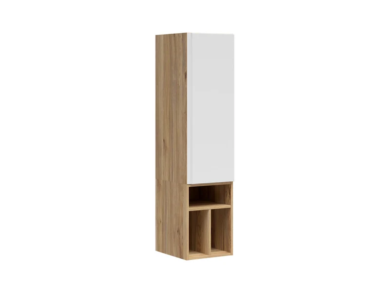 Leno Cabinet Set 90+45cm | Wall-Mounted or Freestanding | Mauvella Oak & White Super Matt | 135cm