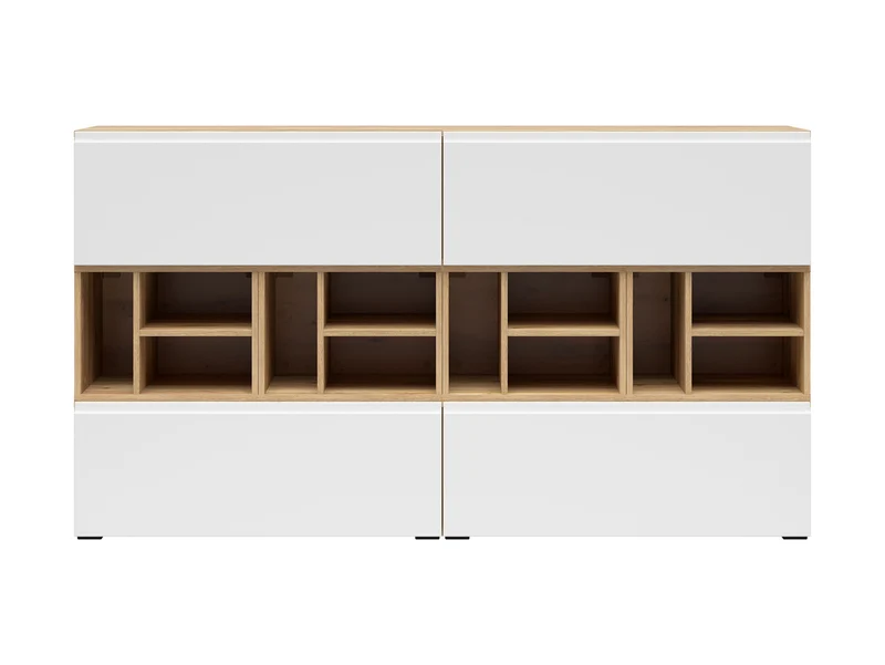 Leno Cabinet Set 90+45cm | Wall-Mounted or Freestanding | Mauvella Oak & White Super Matt | 135cm