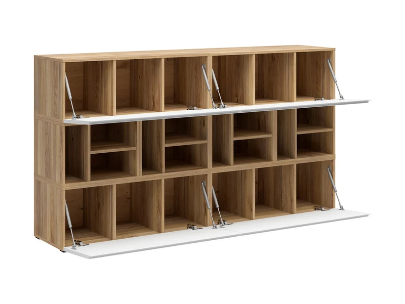 Leno Cabinet Set 90+45cm | Wall-Mounted or Freestanding | Mauvella Oak & White Super Matt | 135cm