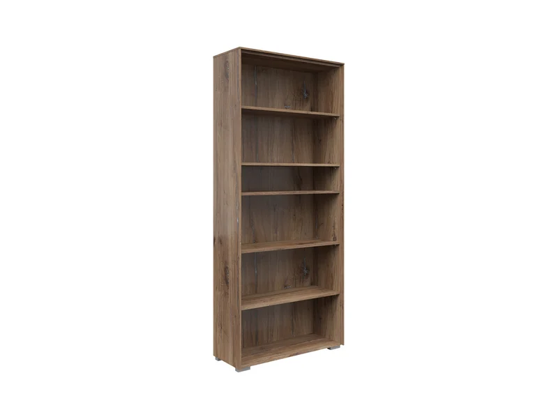 Nevada Open Bookcase 81 cm – Dark Flagstaff Oak, 5 Shelves, Living Room, Office, Bedroom